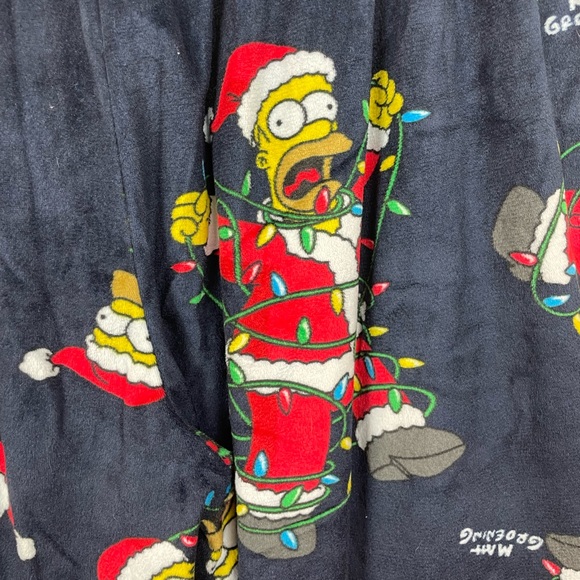 The Simpsons Men’s Pajama Pants Soft Christmas Homer Simpson Navy Blue Large - Picture 6 of 9